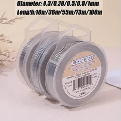 Filo di acciaio inossidabile 0.3/0.38/0.5/0.8/1mm 7 fili coda di tigre perline corda corda filo stringa per braccialetto fai da te creazione di gioielli artigianali