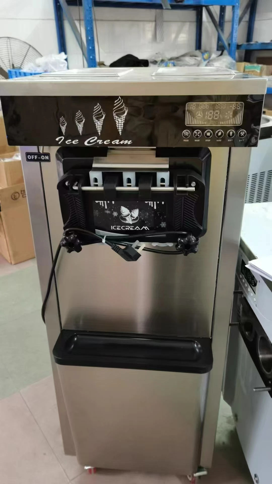 Commercial Soft Ice Cream Machine Stainless Steel 3 Flavor 20-25L/H Automatic For Household Hotel Use Available For Wholesale