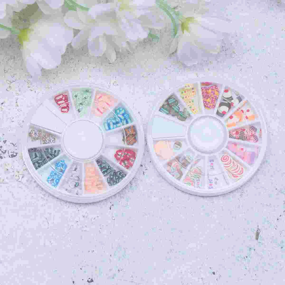 

2 Boxes Nail Stickers Decoration Supplies and Decorations Manicure Design DIY Slice Cell Phone Applique