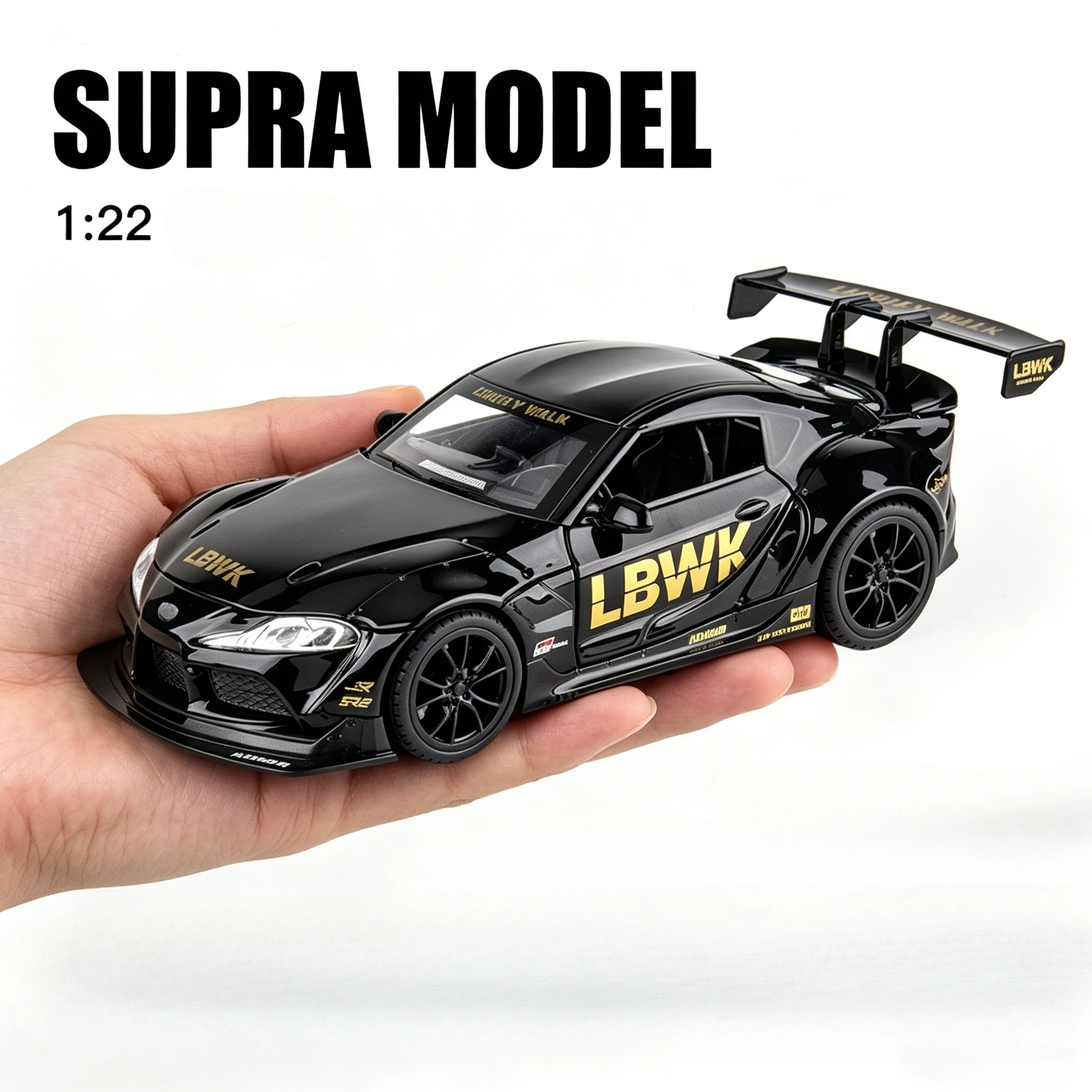 

1:22 Scale Supra Alloy Racing Car Model Diecast Sound & Light Car Shop Exhibition Decorations Collect Ornaments Gift