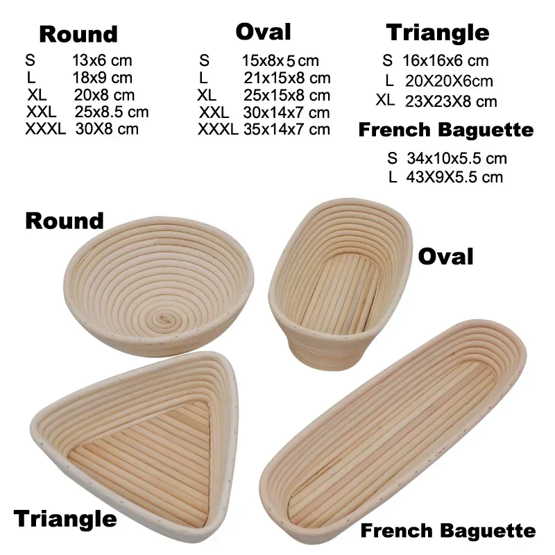 Rattan Bread Proofing Basket Bread Basket Oval Rattan Wicker Dough Fermentation Sourdough Banneton