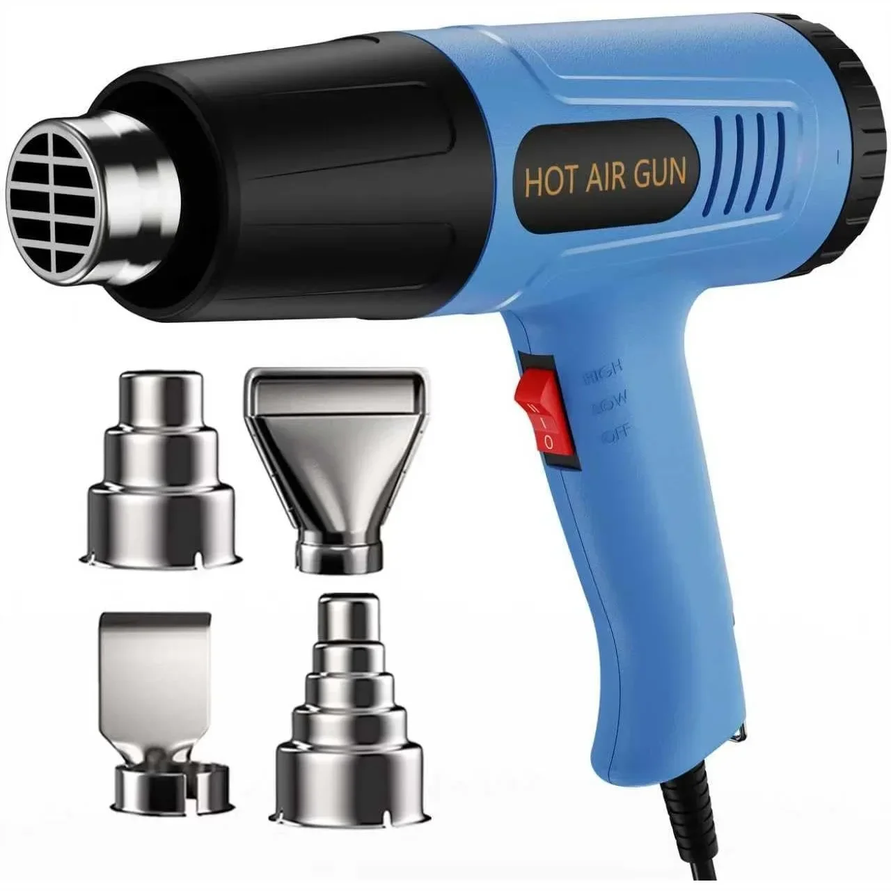 

Heat Gun 572-1112°F Dual Temperature Control Heavy Duty with 4 Nozzles for Shrink Tubing, Vinyl Wrap, Crafting