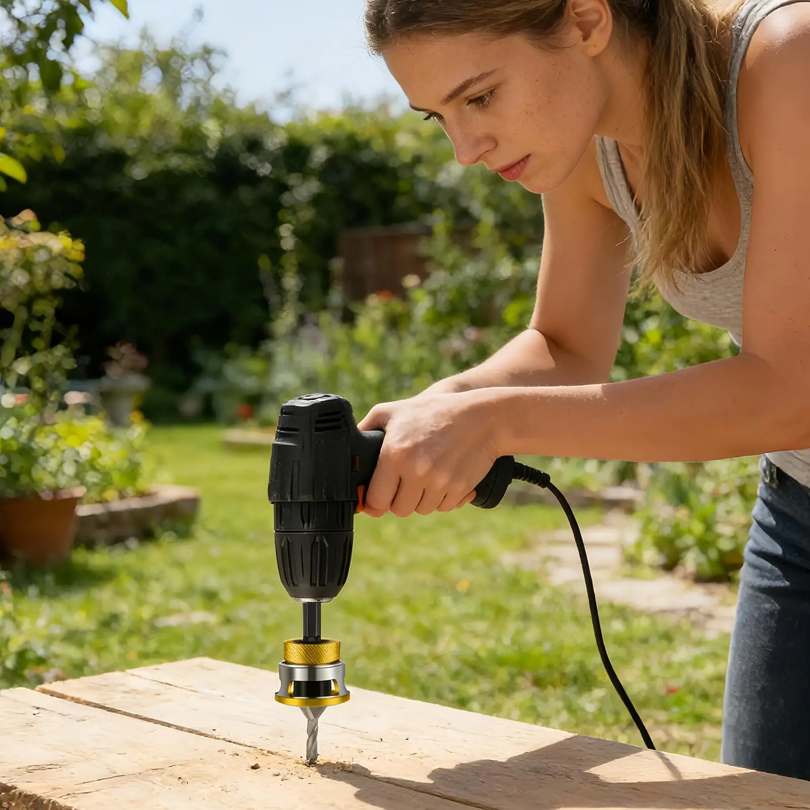 皿穴ドリルビット-調整可能なソケットチャックアタッチメント-キャビネット家具建設用皿穴ドリルビット-ホーム