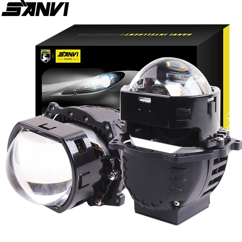 

SANVI 3.0'' Matrix Bi LED Lense Car Headlight Driving Light For Hella 3R G5 Auto Projector Lens Upgrade 77W 16630Lux 5500k