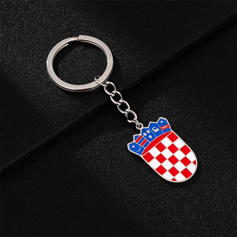 Croatia Enamel Flag Pendant Keychain Stainless Steel for Women Men Croatian National Symbol Croatian Jewelry