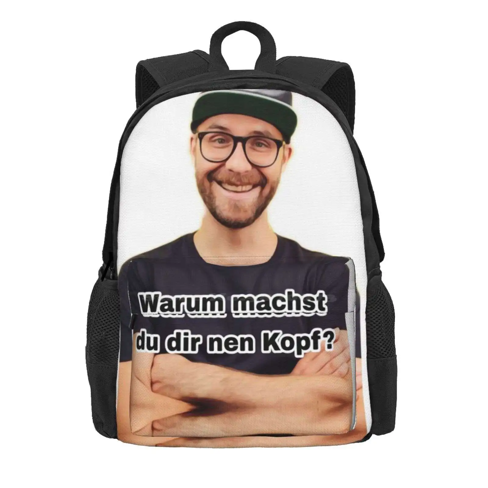 Mark Forster - Why Are You Banging Your Head? Memes Hot Sale Schoolbag Backpack Fashion Bags Mark Forster Meme Lyrics Cap