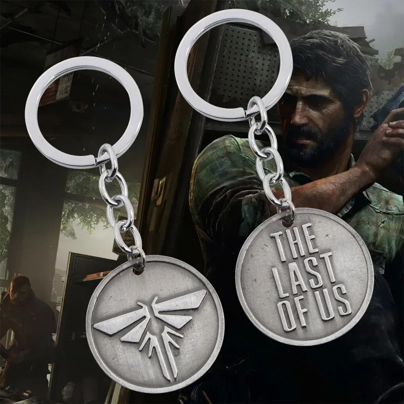 سلسلة مفاتيح The Last of Us 2 - شعار Firefly مزدوج الجوانب وعلامة كلب معدنية عتيقة هدية للرجال #2