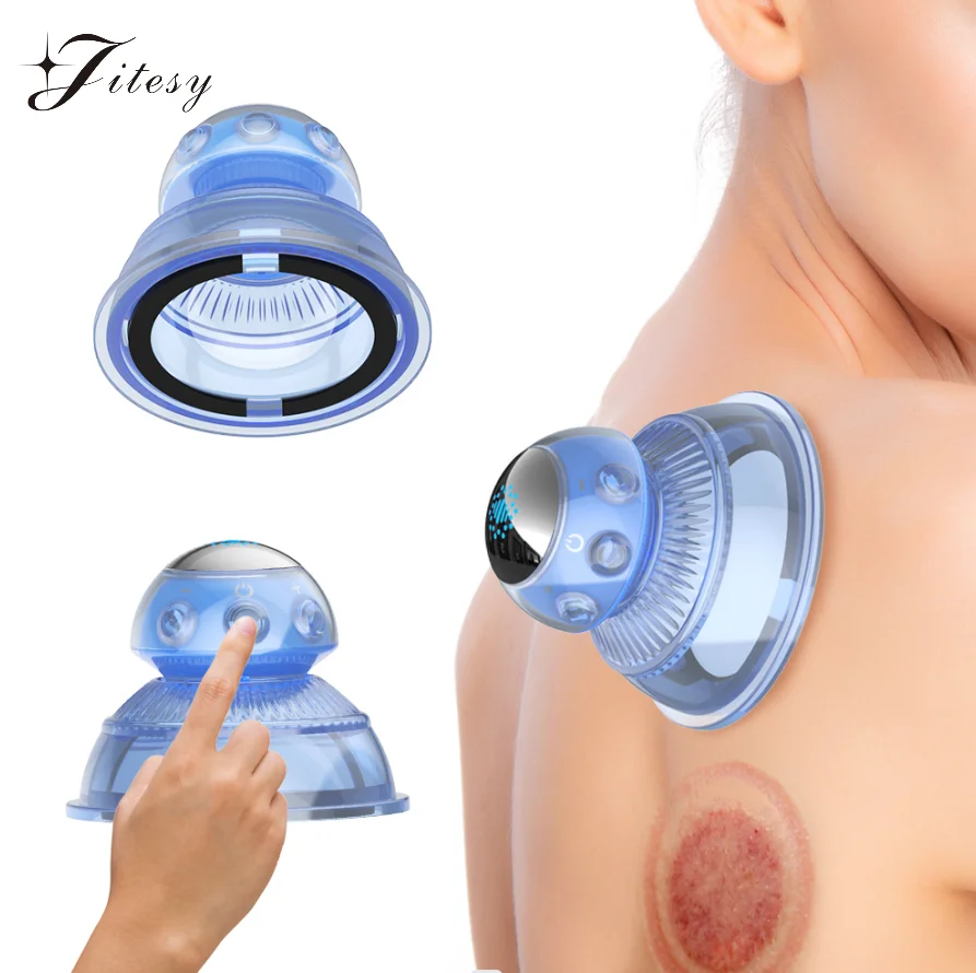 Silicone Vacuum Cupping Massager 5 Massage Modes Rechargeable Guasha Massager for Targeted Relief Muscle Soreness&Back Massage