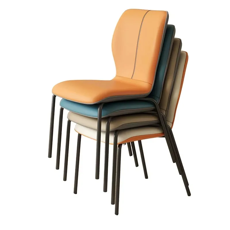 Light Luxury Modern Home Dining Chair with Island Backrest Simple Design Solid Construction Stackable Space-Saving for Hotel Use