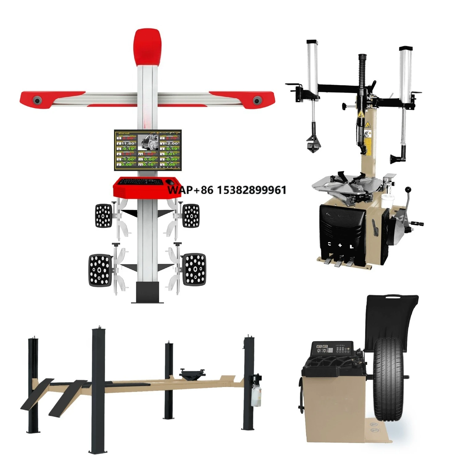 3D Four Wheel Aligner Tire Alignment Equipment Large Scissors Lift Tire Changer Wheel Balancer Garage Vehicle Repair Tools