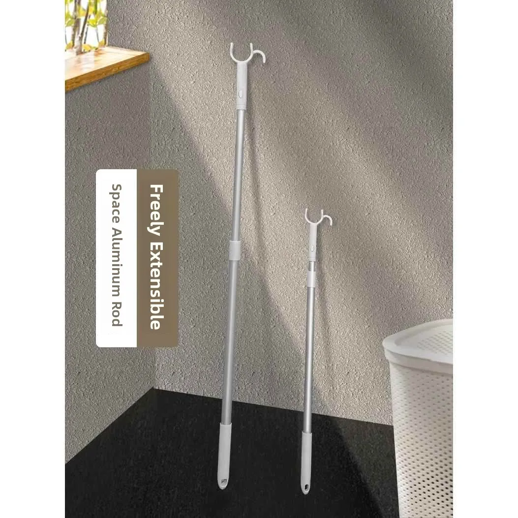 Extendable Aluminum Clothes Drying Rack Clothes Hanger Holder Long Reach Laundry Accessories Storage Organization Tools