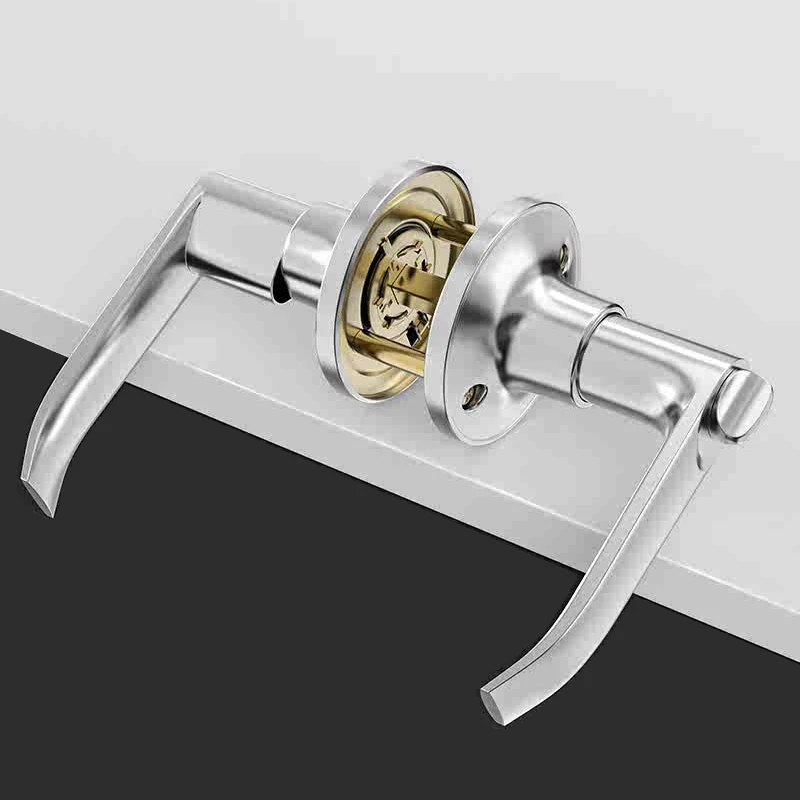 

Three Bar Bathroom Toilet Aluminum Alloy Door Lock Household Universal Door Handle Lock With Key Spherical Lock