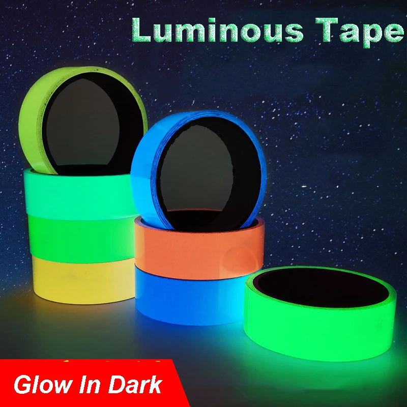 Green/Blue Glow In The Dark Tape 3m-10m Self Adhesive Luminous Tape DIY Fluorescent Sticker Warning Security Stage Decoration