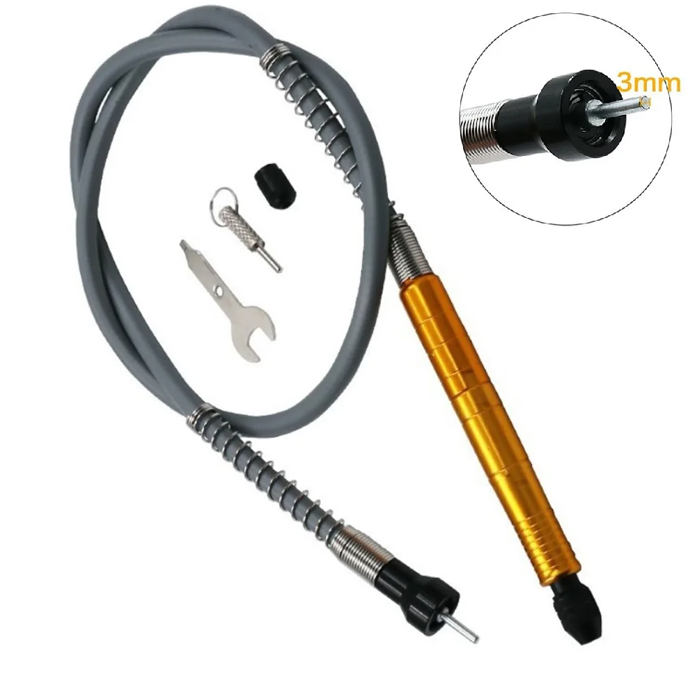 Flexible Shaft 895mm Gold Rotary Tool Extension Cable With 0.3-3.2mm Adjustable Chuck For For Flex Power Drill Engraving Pen Woo
