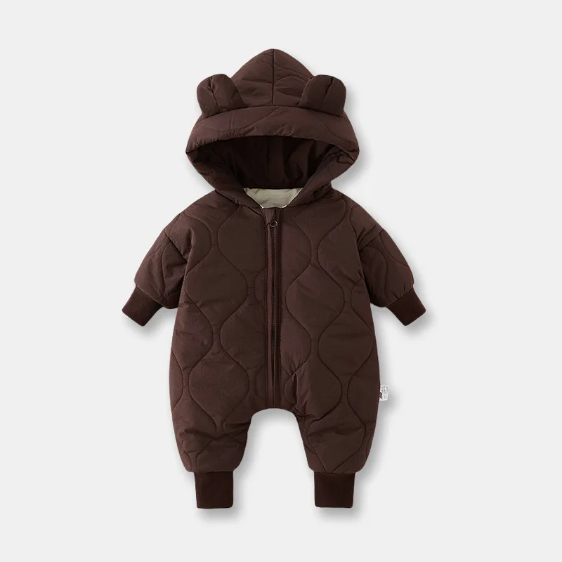 Winter Baby Clothes Bear Hoodie Girls Rompers Thicken Fleece Boys Jumpsuits Toddler Boys One Piece Infant Girls Playsuit
