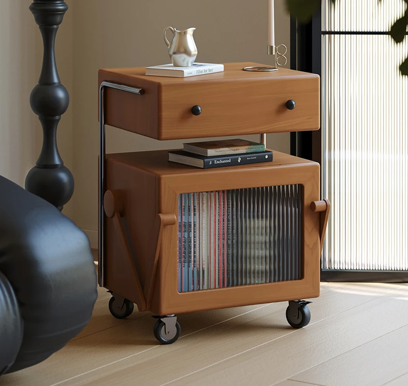 

A few solid wood medieval living room creative side cabinets under the movable sofa