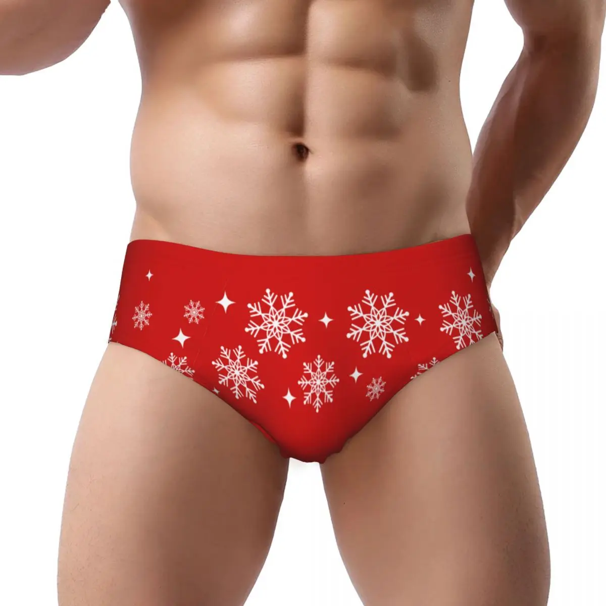 

Men Sexy Snowflake Christmas Underwear Triangle Shorts Comfortable Stylish Soft Thin Trunks Wholesale Boxer Panties Shorts