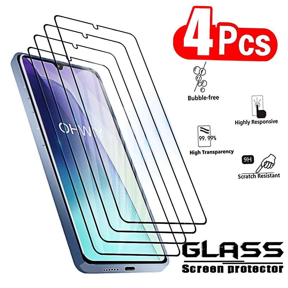 4pcs Protective Glass for Redmi 14c  Screen Protectors Tempered Glass Phone Front HD Film on For Xiaomi Redmi 14 C C14 13c 12c