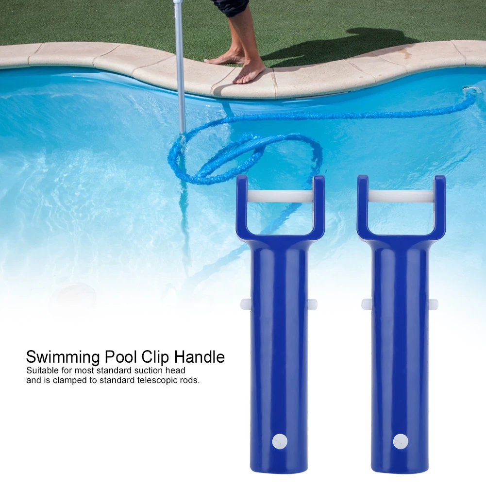 

2Pcs Blue Swimming Pool V Shape Clip Brush Head Handle Replacement Pool Accessories