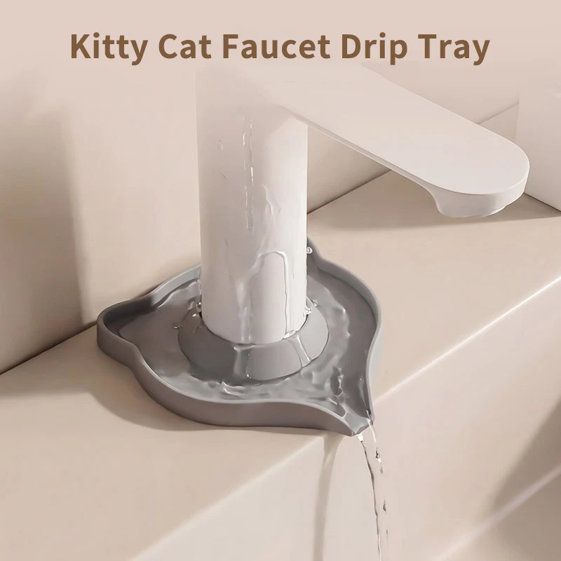 Kitten Silicone Faucet Draining Mat, Anti-splash Mat, Bathroom Sink Faucet Leak-proof And Waterproof Cover