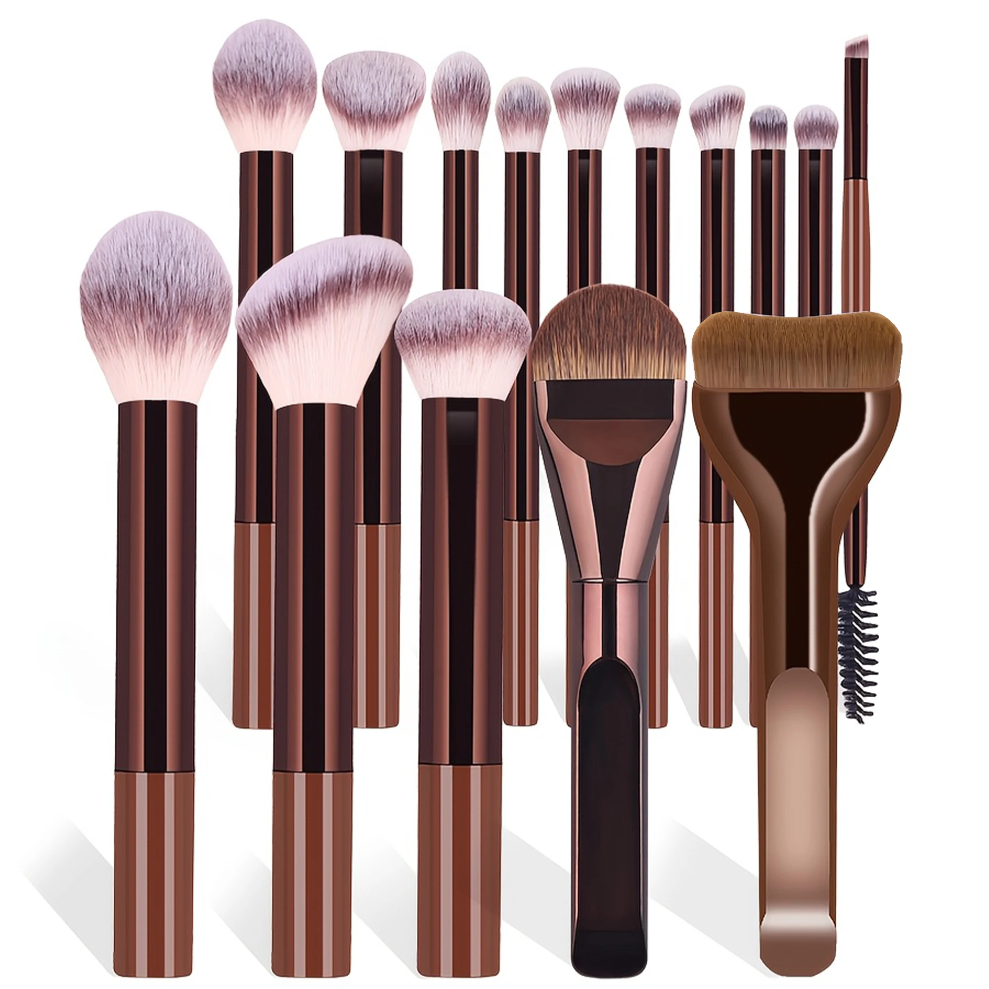 15-teiliges Make-up-Pinsel-Set, weiche Borsten, professionelle Pinsel für Foundation, Puder, Rouge, Concealer, Lidschatten. – Detail 1