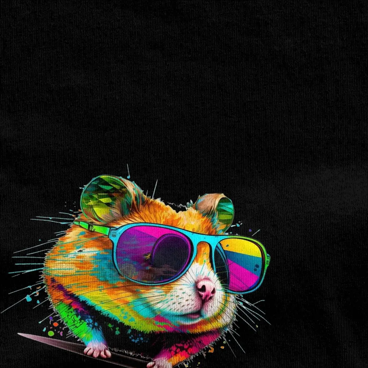 Men Women T-Shirt Hamster Wearing Sunglasses Glasses T-Shirts Hipster colorful Summer Tee Shirt Awesome Pattern Cotton Tops Gift