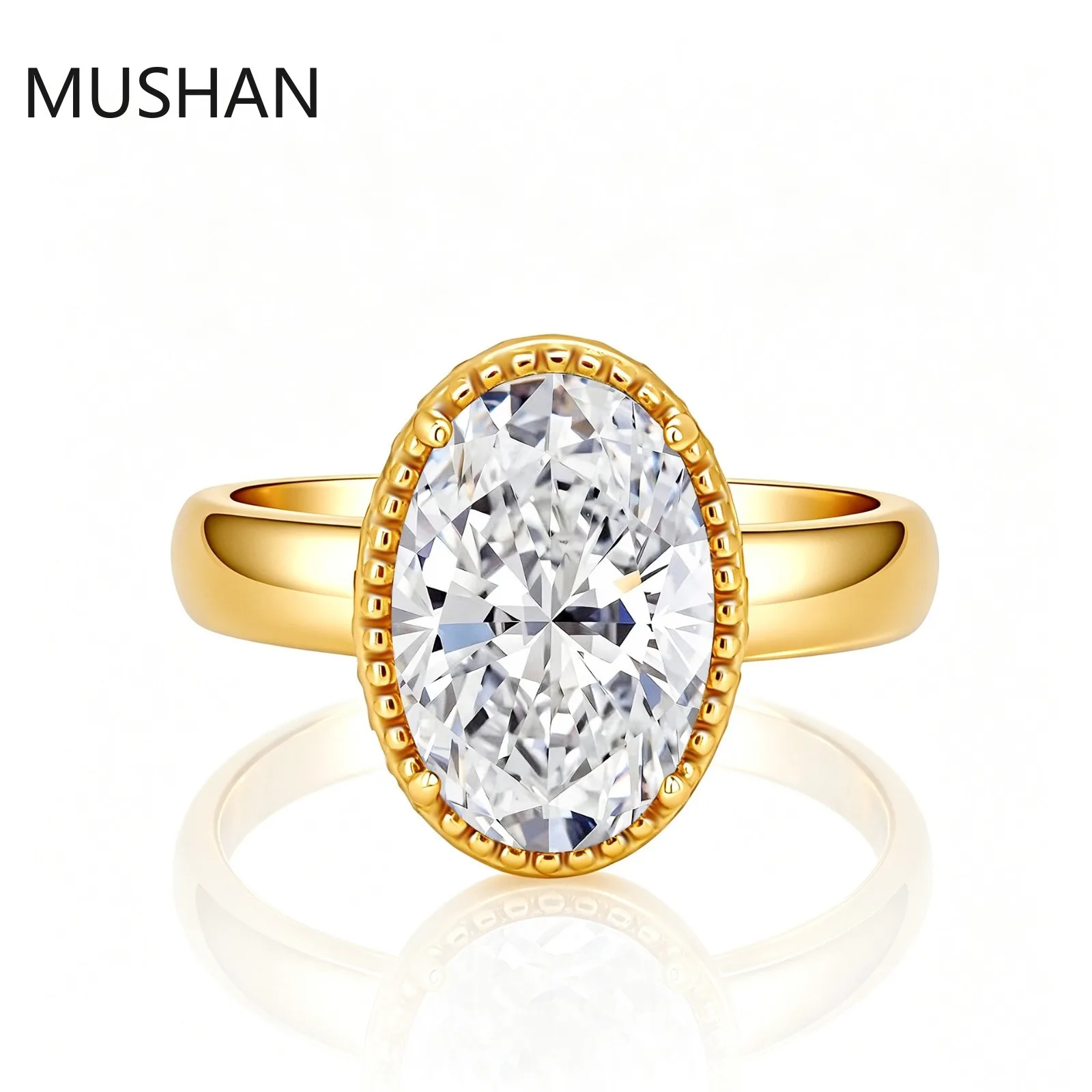 MUSHAN Jewelry Factory Wholesale 925 Sterling Silver Rings Wedding Band for Women Real D Color Moissanite Diamond Ring