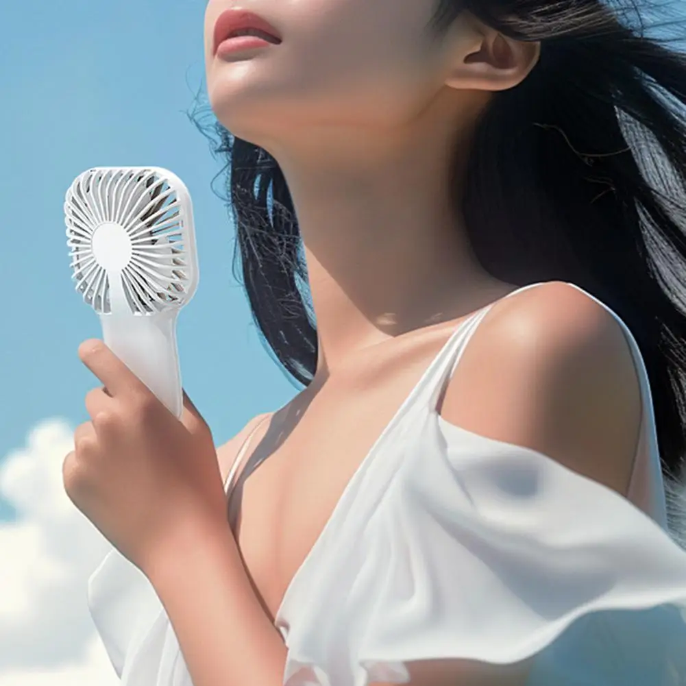 Office Desk Fan Portable Handheld Fan with Ice Rechargeable Mini Personal Fan Quiet 6-gear Wind with Detachable Base for Office