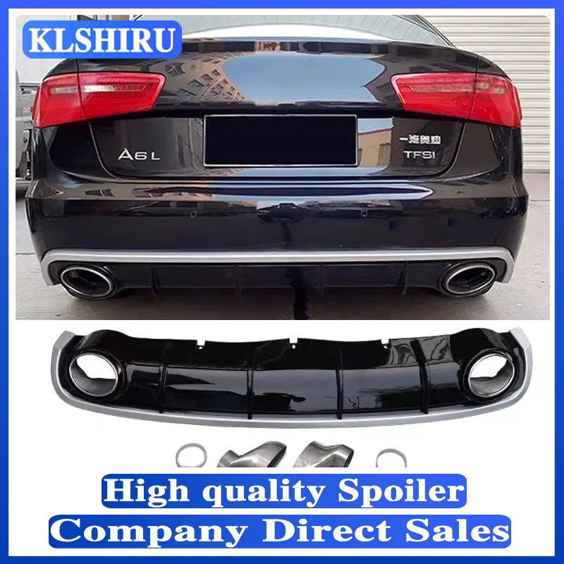 A6 C7 ABS Rear Bumper Lip Diffuser for Audi A6 2012-2015 Car Styling (Only fit standard A6) 