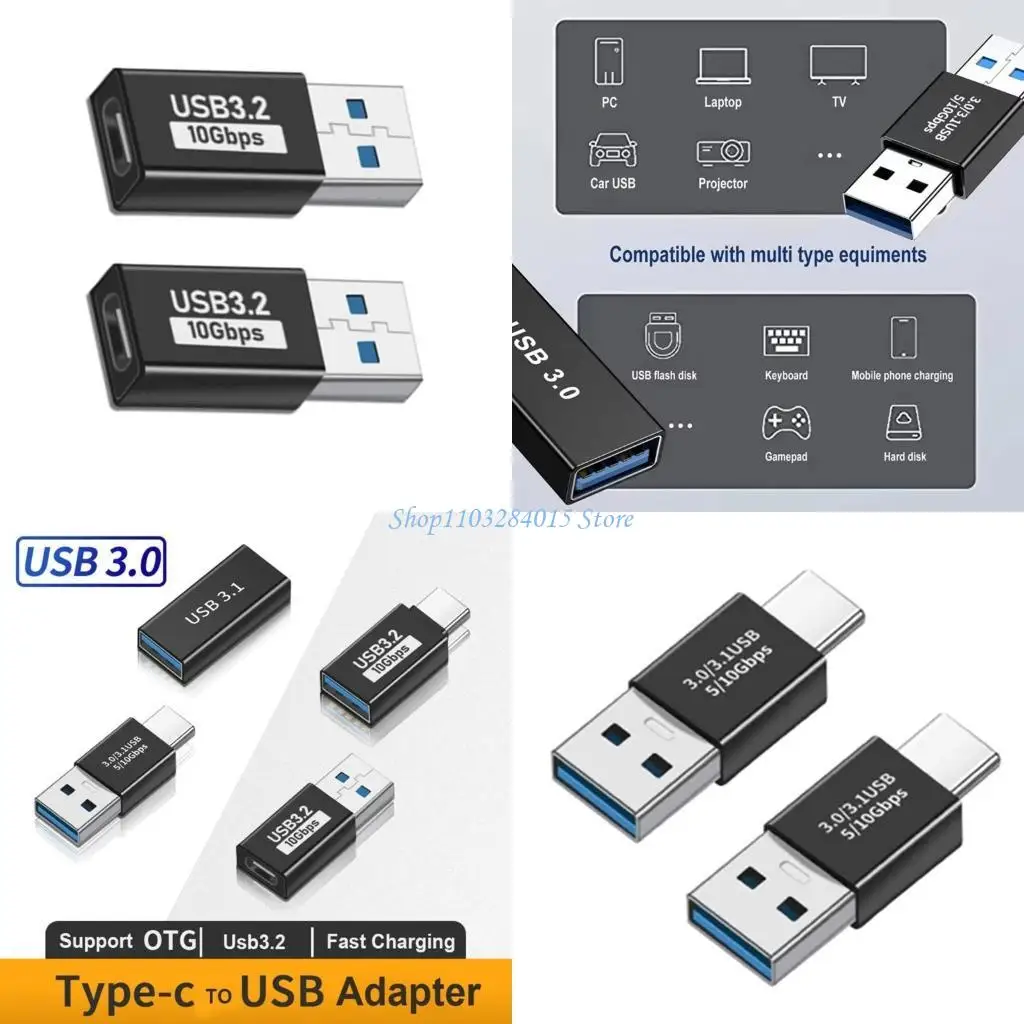 

R6FF Type C OTG USB Adapter USB USB C to USB A Male Female Type C Converters for USBC