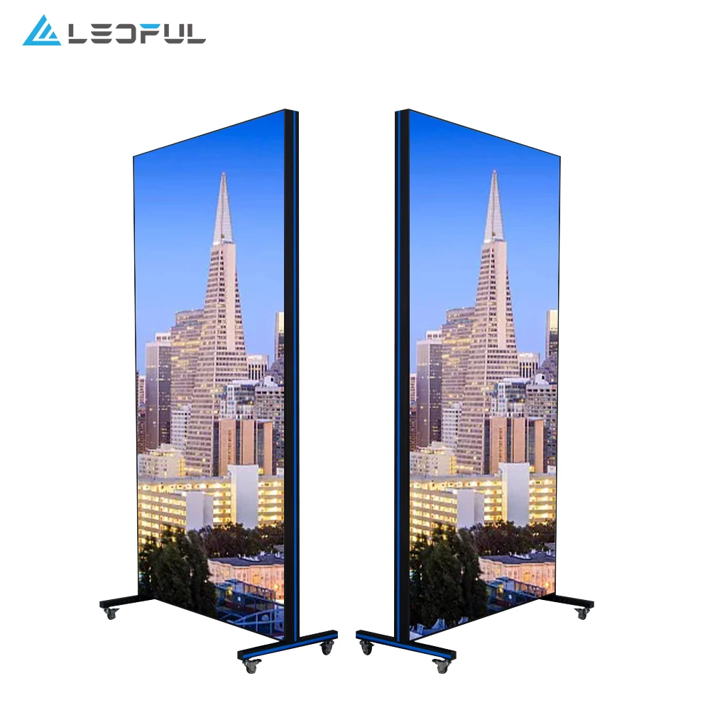 High Brightness Moveable Indoor P1.8 P2 P2.5 Various Size Digital LED Display Advertising LED Poster Screen