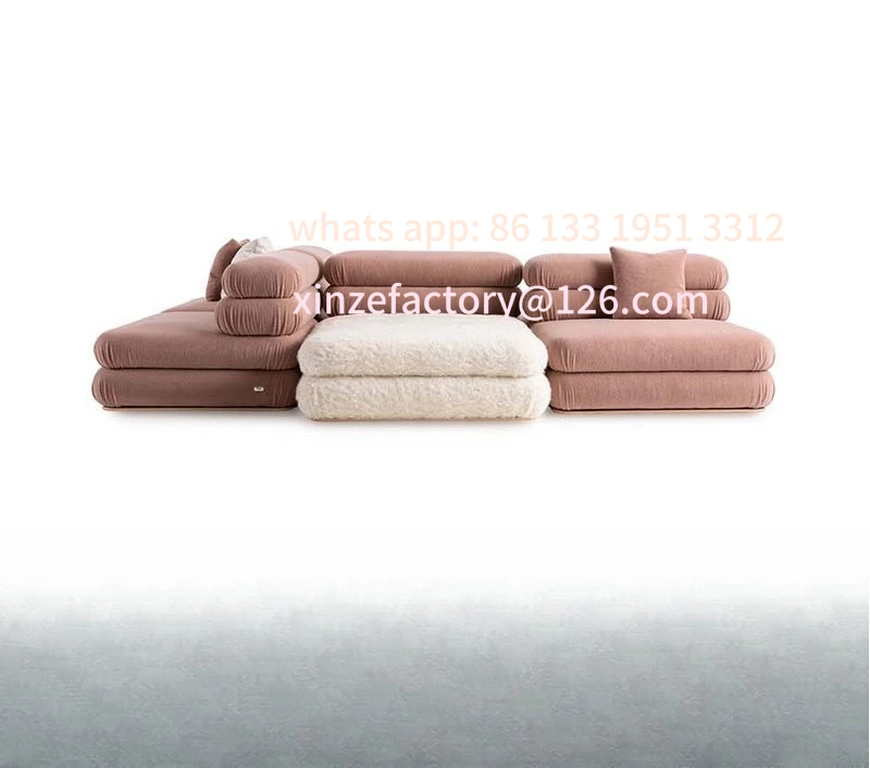 

Customizable haute couture double-sided large apartment villa free combination module sofa color matching lamb wool fabric cus