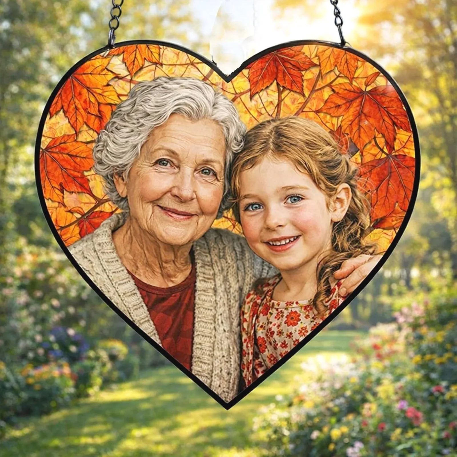 Pet Lovers Memorial Keepsake Custom Photo Heart Acrylic Hanging Ornament