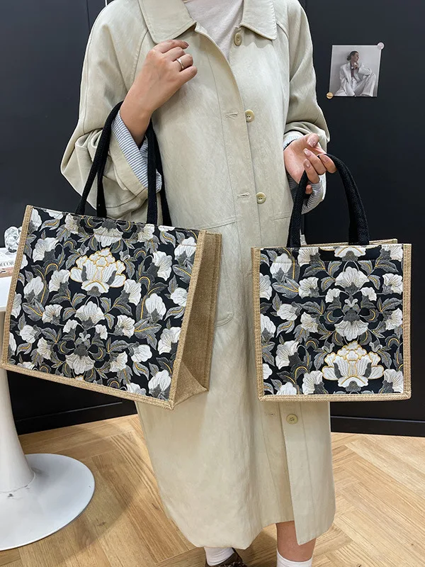 New 2026 Large Capacity Canvas Tote Bag Women's Handbag JIFANPAUL Brand Summer Collection Handheld Zipper Closure Storage