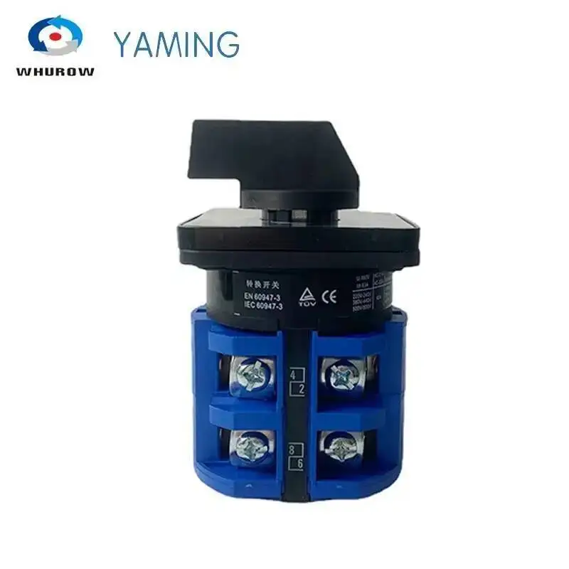 LW26-63 Rotary Cam Switch 63A 2 Poles Levels 8 Screws Terminals Multi Position Universal Changeover Selector YMW26-63/2