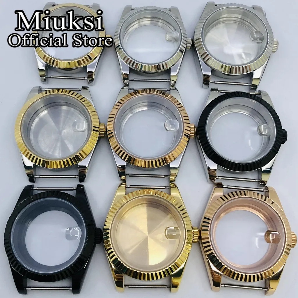 Miuksi 36mm/40mm watch case sapphire crystal fit NH35 NH36 NH34 ETA2824 2836 PT5000 Mingzhu DG2813 3804 Miyota8215 movement