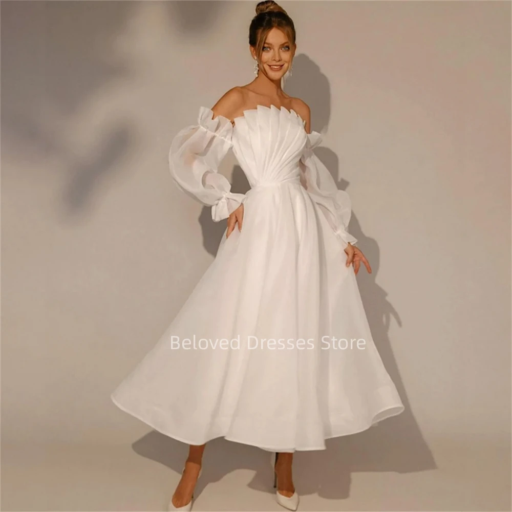 Elegant Puff Sleeves Party Dresses for Women فساتين سهرة Robe de soiré Customized Occasions Dresses for Prom Vestidos De Fiesta