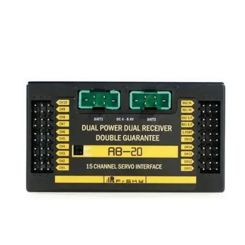 Frsky RB-20 Dual Power Dual Receiver Telemetry Auto-switch & Maximum Current Output Up to 10A For RC Models Racing Car Accs