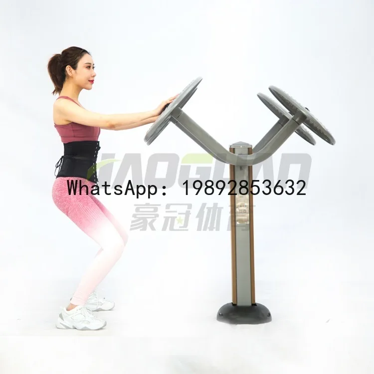 HYS Community Park Square Outdoor Fitness Equipment, Public Tai Chi Massage Device Made of Wood Composite