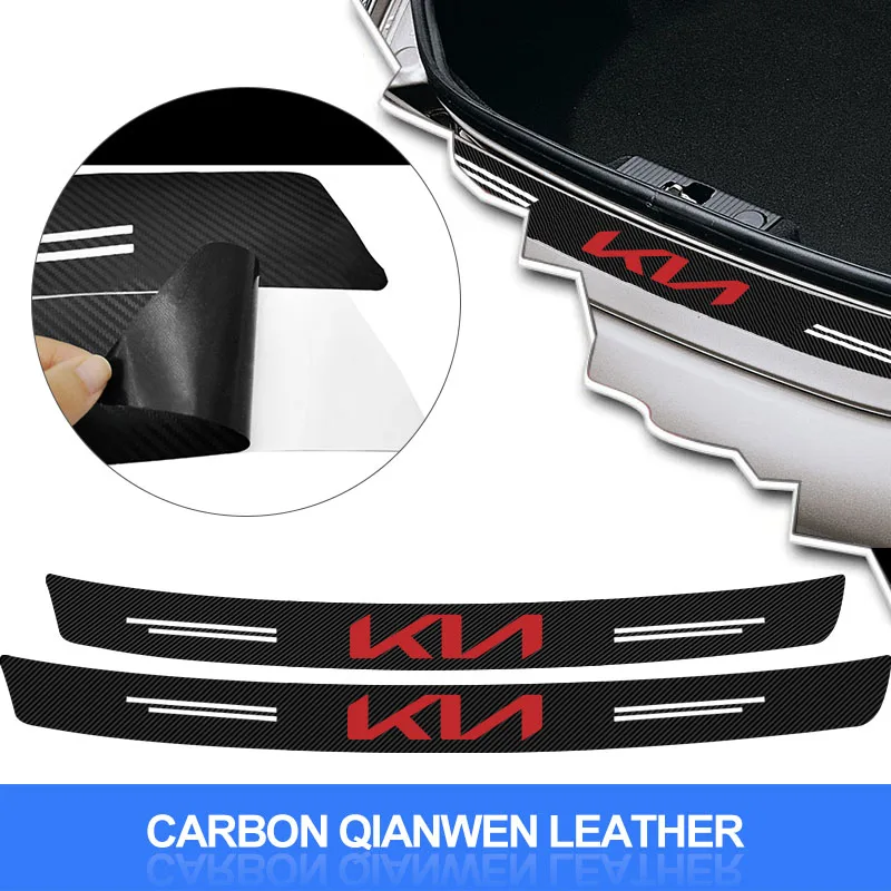 

1Pcs Carbon Fiber Car Rear Bumper Trunk Guard Protected Stickers For KIA Rio Ceed Sportage Sorento k2 k3 k4 k5 k6 Soul Opeima