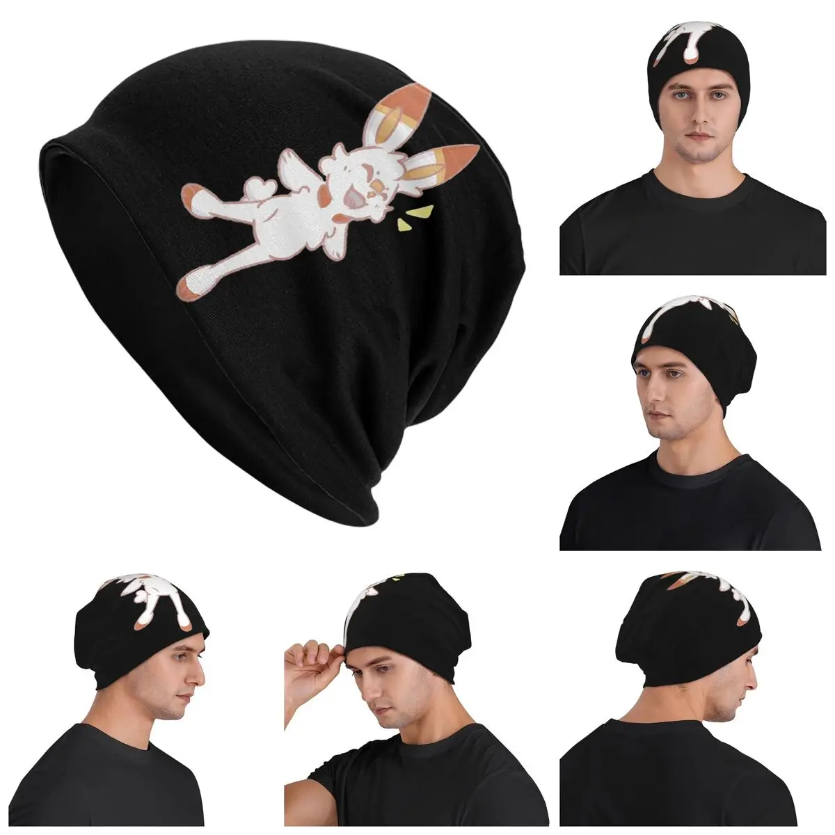

Scorbunny Warm Knitted Cap Hip Hop Bonnet Hat Autumn Winter Outdoor Beanies Hats for Men Women Adult