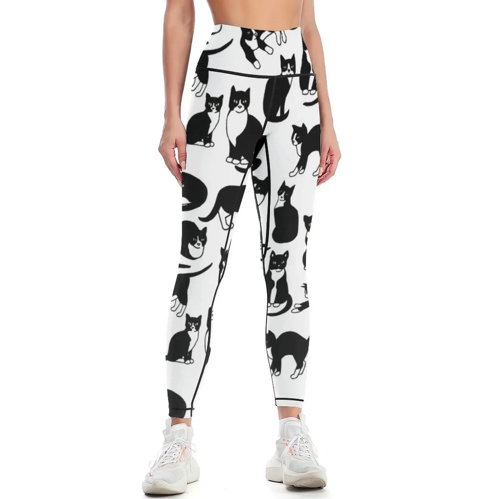 

Tuxedo Cats pattern Leggings Training pants legging push up high waist Women's push up Womens Leggings