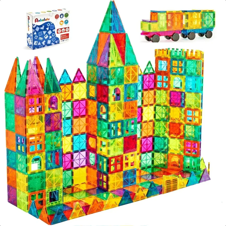 

Magnetic Building Tiles 134PCS Large Magnet Building Set Magnetic Blocks 3D STEM Stacking Toys Magnets Toy for Boys Girls