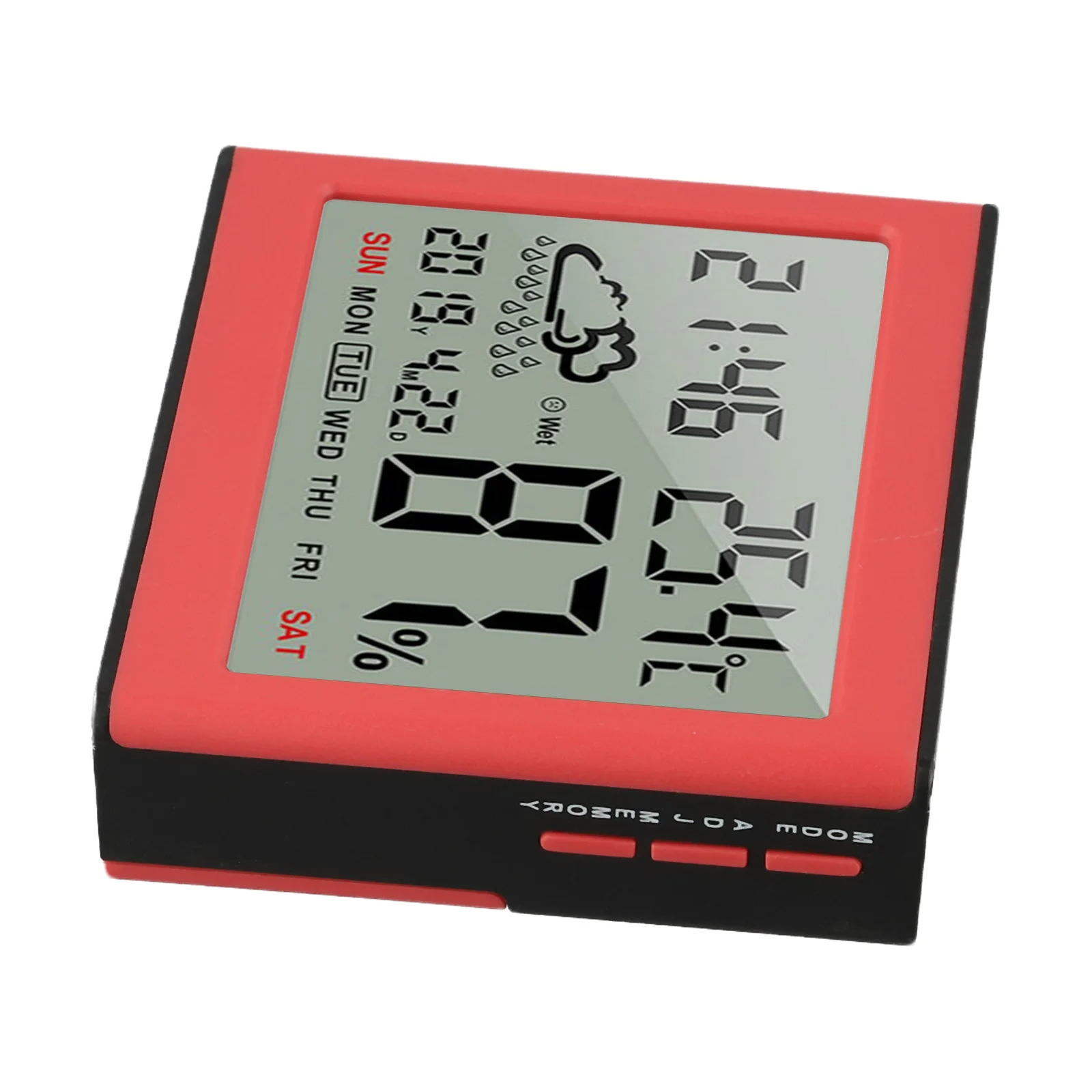 

Alarm Clock Hygrometer Electronic Thermometer ABS Engineering Plastic Humidity Range 10 -99 RH LED Backlight Display For Home