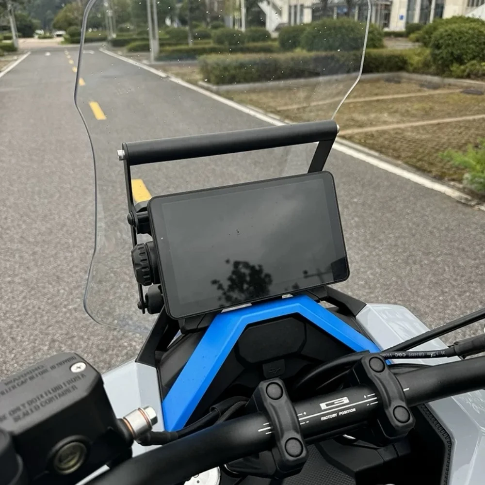 Motorcycle modified stainless steel head mobile phone navigation rod multi-function expansion rack for ZONTES 368G 368g