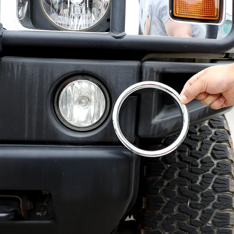For  2003 -2009  Hummer H2 front bumper both sides wrap angle decorative frame stainless steel exterior trim front fog lamp trim