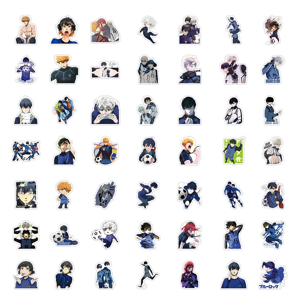 100pcs Blue Lock Stickers Isagi Yoichi Cartoon Stickers Decals DIY Phone Case Laptop Skateboard Cool Anime Kids Sticker Toy