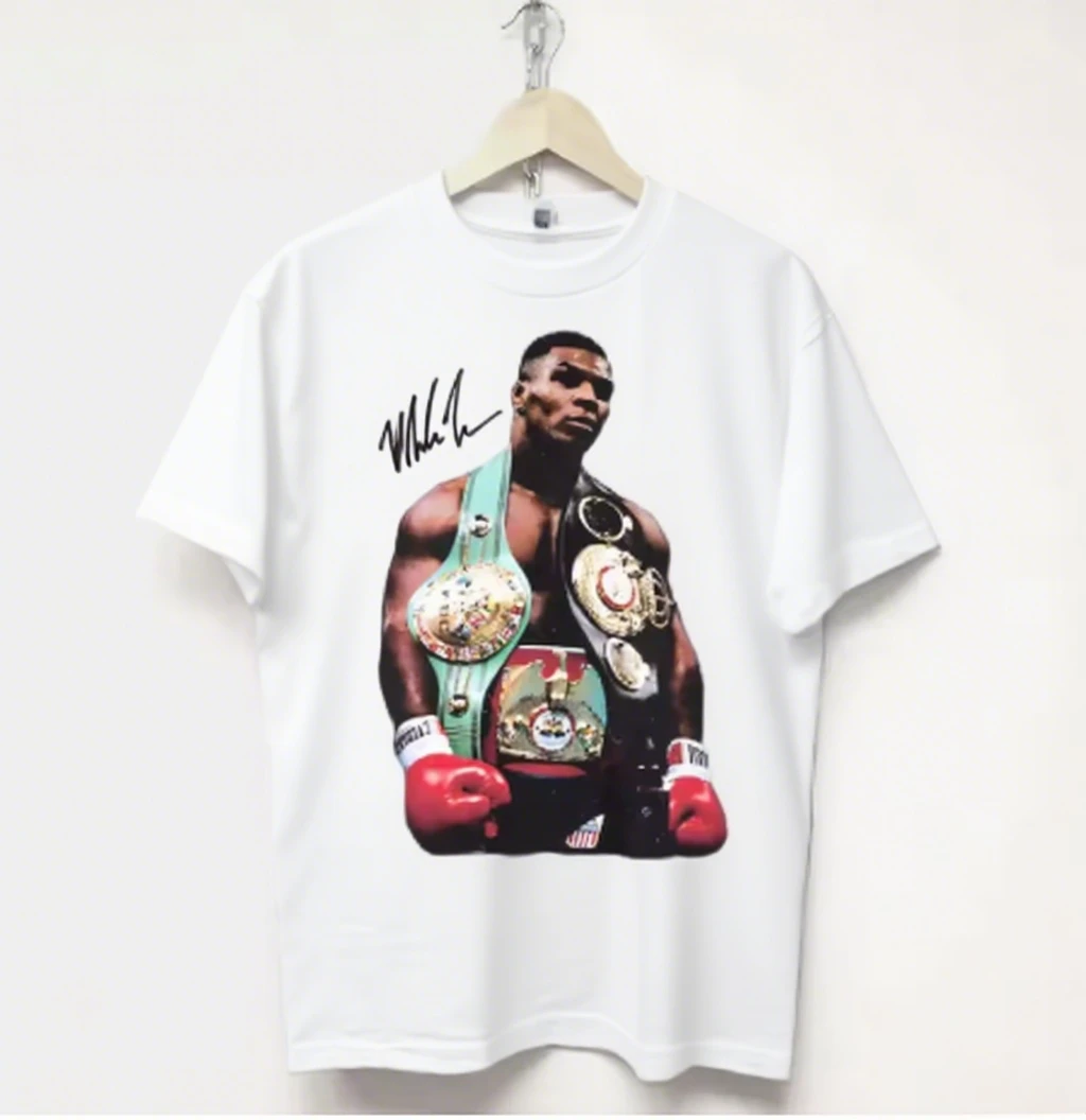 

Модная футболка с коротким рукавом Mike Tyson Boxing Icon с перчатками Графическая летняя футболка из чистого хлопка Новое поступление S-4X Уличная футболка Y2K