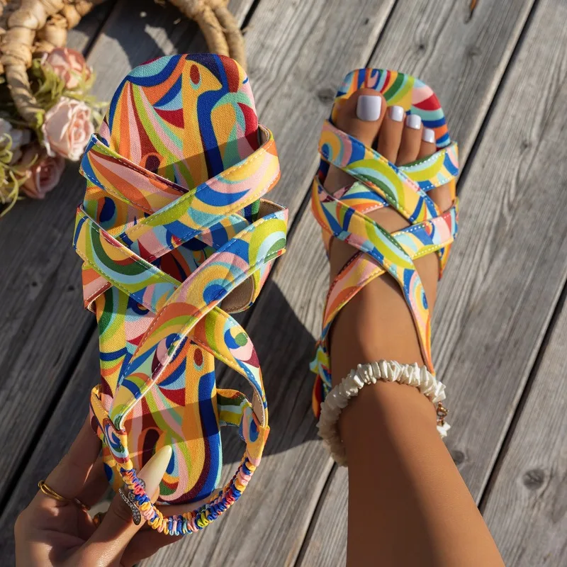 2026 New Colourful Sandals Female Summer Hot Sale Shoes Sexy Casual Comfortable Lightweight Breathable Beach Women Sandalias