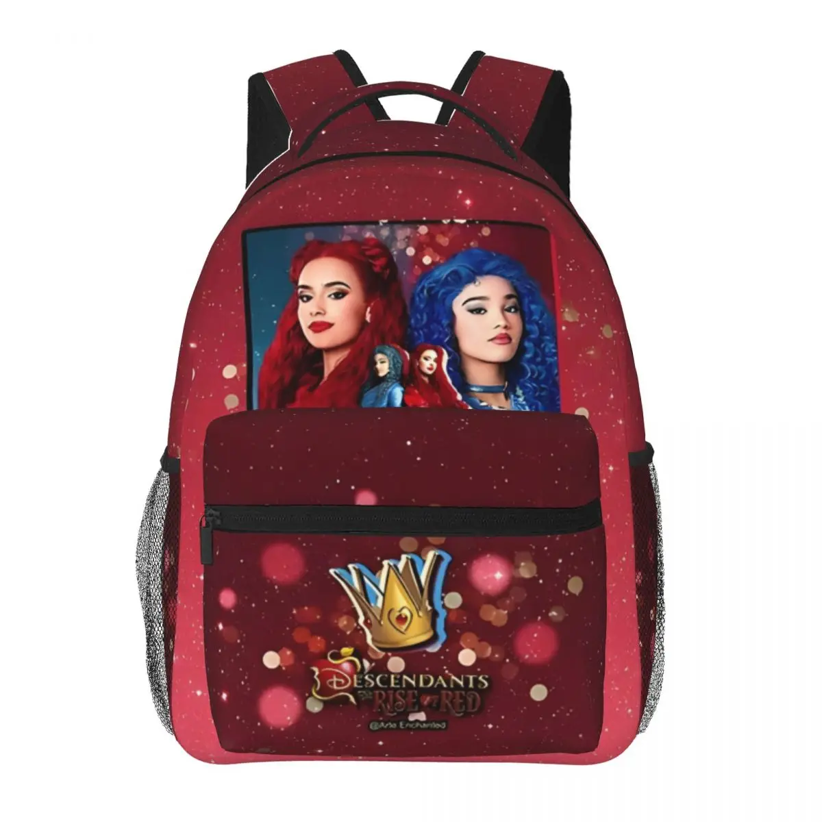 Descendants 4 The Rise Of Red - Kylie Cantrall And Malia Baker (Red And Chloe) Printed Lightweight Casual Schoolbag 16in